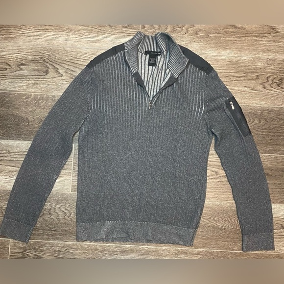Calvin Klein jeans sweater gray ribbed mens large - Picture 1 of 8